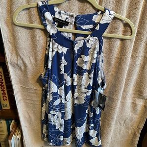 NWT INC Halter blue & White